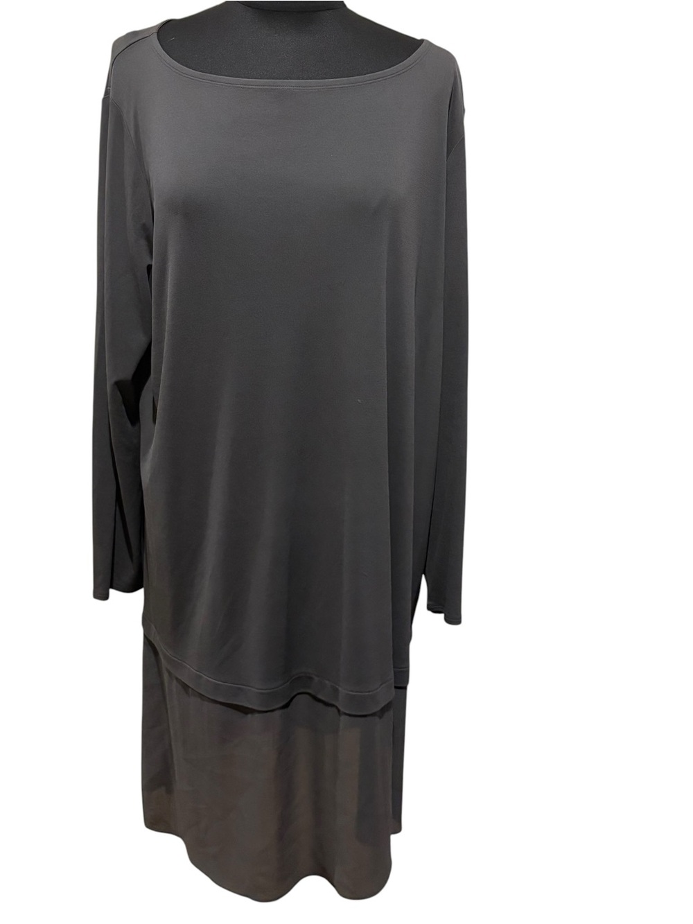 Eileen Fisher Charcoal Gray  silk Midi Dress size XL